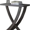 DunaWest Wooden Console Sofa Side End Table with Curved Legs, Distressed Gray