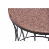 The Urban Port Drum Shaped Round Marble Top Side/ End Table, Brown