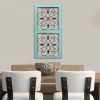 Traditional Mango Wood Framed Wall Panel with Metal Scroll Work Details, Green and Brown