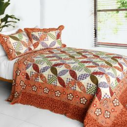 [Temptation of an Angel] 3PC Cotton Vermicelli-Quilted Printed Quilt Set (Full/Queen Size)