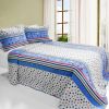 [Multicolor Star] 3PC Cotton Vermicelli-Quilted Printed Quilt Set (Full/Queen Size)