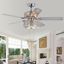 Walter Dual Lamp Chrome 52-inch Lighted Ceiling Fan