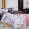 Blancho Bedding - [Plum in Snow] Luxury 4PC Comforter Set Combo 300GSM (Twin Size)